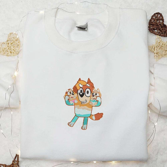 Uncle Rad With Kids Embroidered Shirt Bluey Cartoon Embroidered Hoodie Best Fathers Day Gift Idea