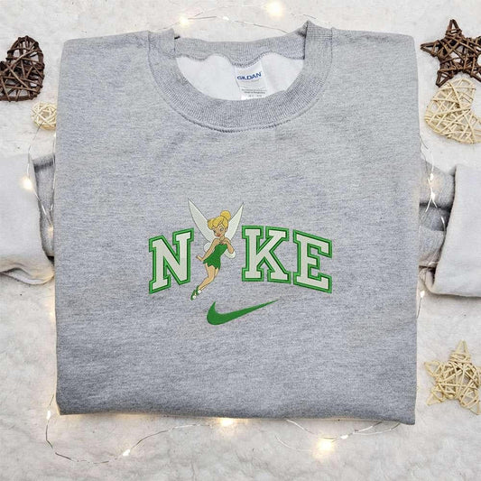 Thinkerbell x Nike Cartoon Embroidered Sweatshirt Disney Characters Embroidered Shirt Best Gift Ideas for Family