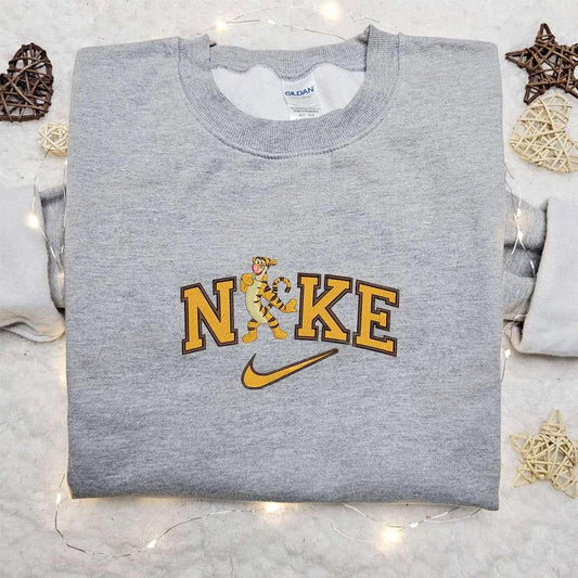 Tigger x Nike Embroidered Shirt Disney Winnie The Pooh Embroidered Hoodie Best Gift Ideas For Family