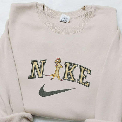 Timon x Nike Cartoon Embroidered Sweatshirt Disney Characters Embroidered Hoodie Best Birthday Gift Ideas
