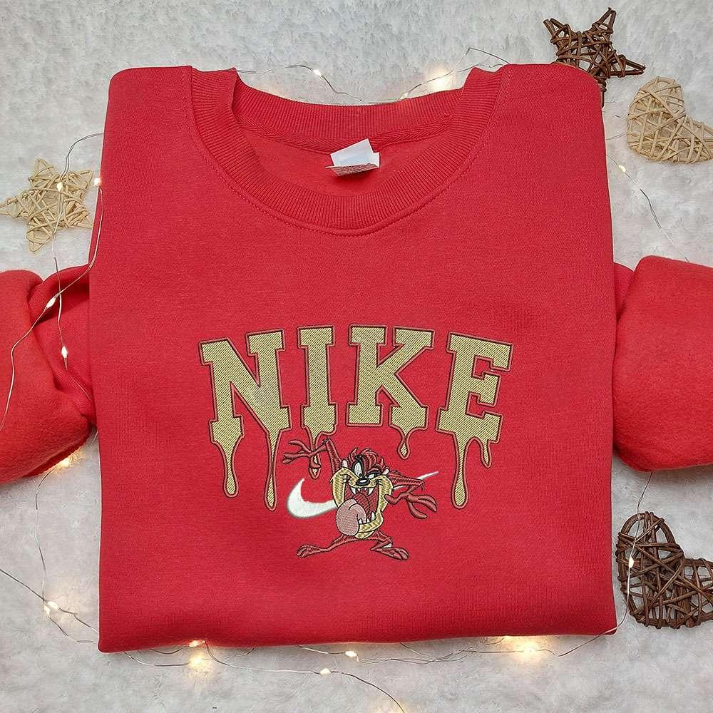Tasmanian Devil x Nike Embroidered Sweatshirt Looney Tunes Disney Embroidered Shirt Nike Inspired Embroidered Shirt