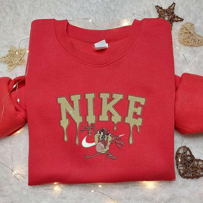 Tasmanian Devil x Nike Embroidered Sweatshirt Looney Tunes Disney Embroidered Shirt Nike Inspired Embroidered Shirt