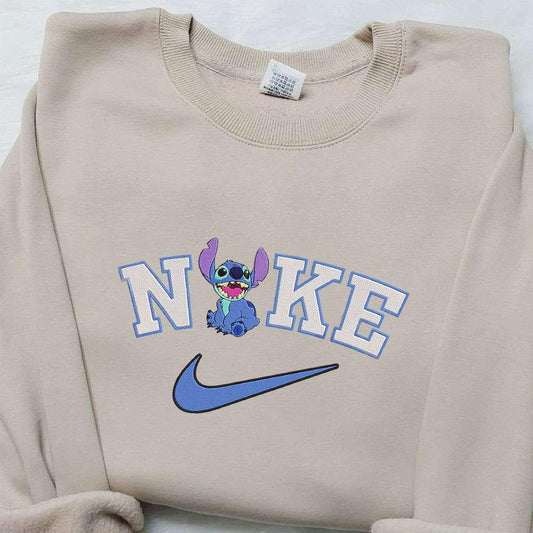 Stitch x Nike Embroidered Hoodie Nike Inspired Embroidered Shirt Best Birthday Gift Ideas