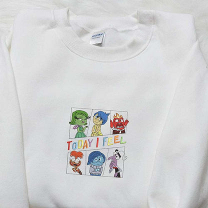 Today I Feel Inside Out Disney Characters Embroidered Shirt Inspired Movie Shirt Best Gift Idea For Family