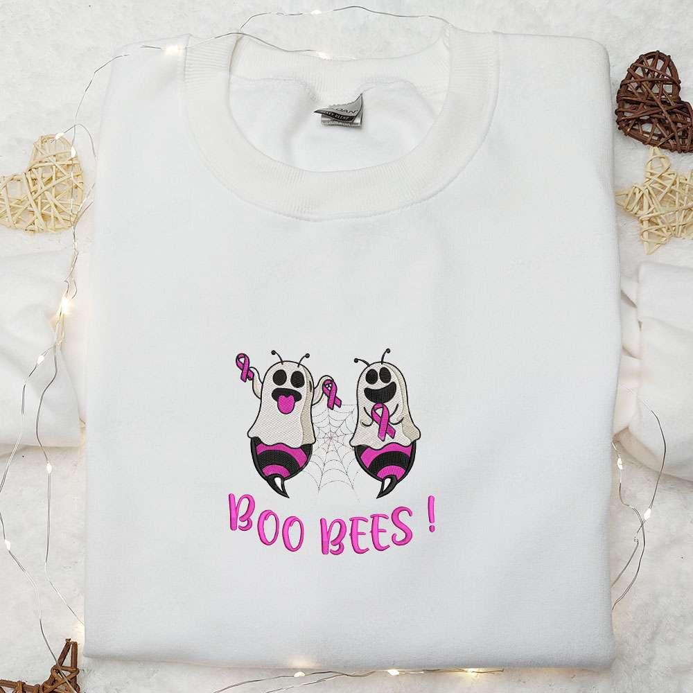 Boo Bees Ghost Embroidered Shirt Funny Halloween Embroidered Shirt Best Halloween Gifts for Family