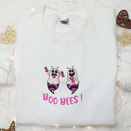 Boo Bees Ghost Embroidered Shirt Funny Halloween Embroidered Shirt Best Halloween Gifts for Family