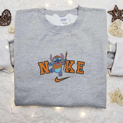 Stitch Halloween x Nike Embroidered Sweatshirt Walt Disney Characters Embroidered Shirt Best Halloween Gift Ideas
