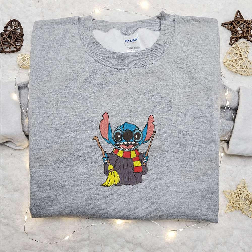 Stitch Harry Potter Embroidered Hoodie Lilo And Stitch Disney Embroidered Hoodie Best Gift Ideas