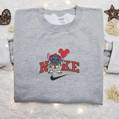 Stitch Pennywise Halloween x Nike Embroidered Sweatshirt Horror Movie Halloween Embroidered Shirt Best Halloween Gift Ideas