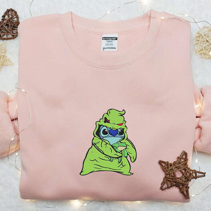 Stitch Oogie Boogie And Frog Embroidered Shirt Disney Characters Embroidered Hoodie Best Halloween Gift Ideas