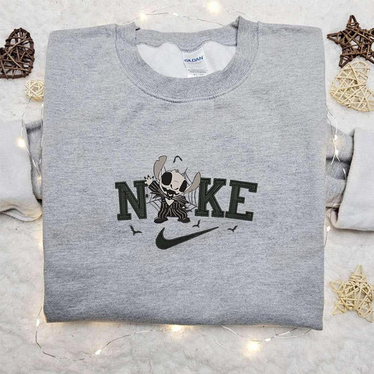 Stitch Jack Halloween x Nike Embroidered Sweatshirt Horror Movie Halloween Embroidered Shirt Best Halloween Gift Ideas