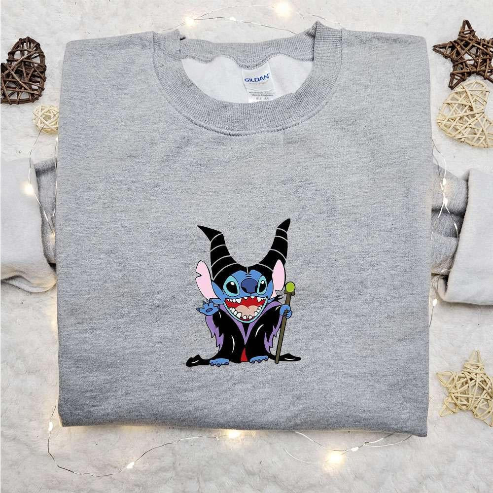 Stitch Witch Maleficent Embroidered T shirt Lilo And Stitch Disney Embroidered T shirt Best Gift Ideas