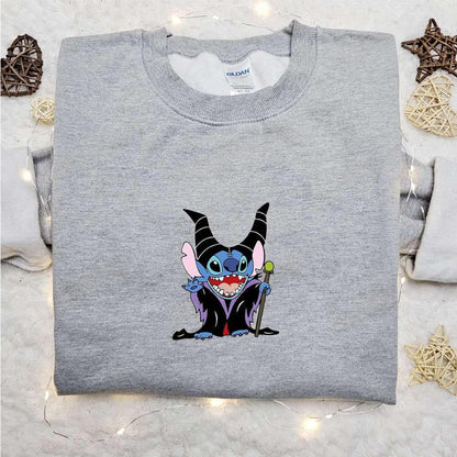Stitch Witch Maleficent Embroidered T shirt Lilo And Stitch Disney Embroidered T shirt Best Gift Ideas