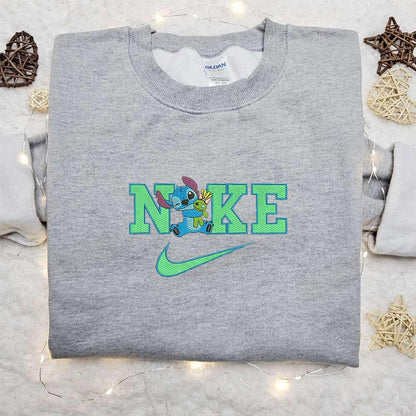 Stitch x Nike Cartoon Embroidered Sweatshirt Halloween Embroidered Shirt Best Halloween Gift Ideas for Family