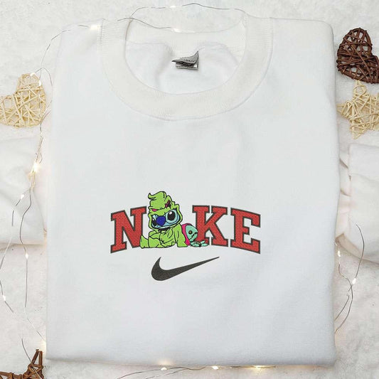 Stitch Oogie Boogie Sally x Nike Embroidered Shirt Funny Disney Characters Embroidered T shirt Nike Inspired Embroidered Sweatshirt