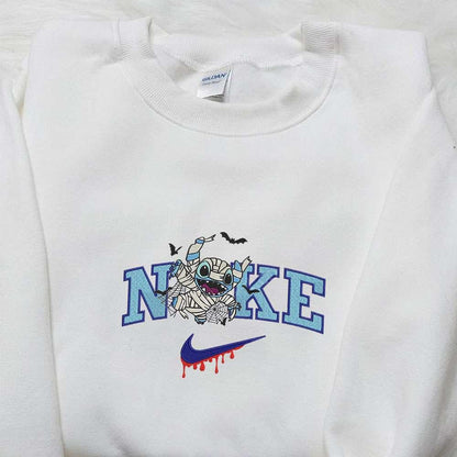 Stitch Mummy x Nike Embroidered Shirt Funny Disney Characters Embroidered T shirt Nike Inspired Embroidered Sweatshirt