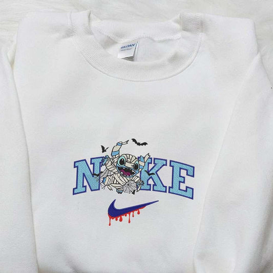 Stitch Mummy x Nike Embroidered Shirt Funny Disney Characters Embroidered T shirt Nike Inspired Embroidered Sweatshirt