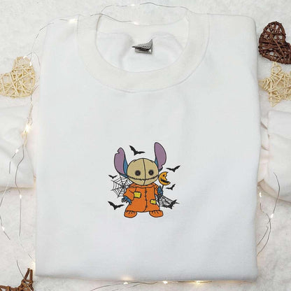 Stitch Sam Trick Or Treat Embroidered Shirt Disney Characters Embroidered Hoodie Best Halloween Gift Ideas