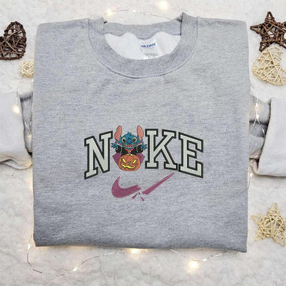 Stitch Witch x Nike Embroidered Hoodie Nike Inspired Embroidered Shirt Best Halloween Gift Ideas