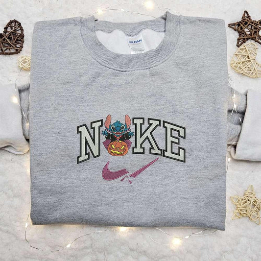 Stitch Witch x Nike Embroidered Hoodie Nike Inspired Embroidered Shirt Best Halloween Gift Ideas