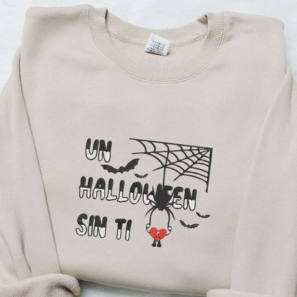 Un Halloween Sin Ti Bad Bunny Embroidered Shirt Celebrity Embroidered Hoodie Best Halloween Gift Ideas