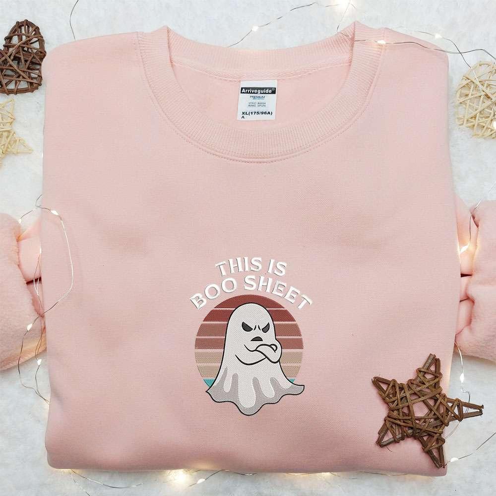 This Is Boo Sheet Embroidered Hoodie Cute Embroidered Sweatshirt Best Gift Ideas For Family