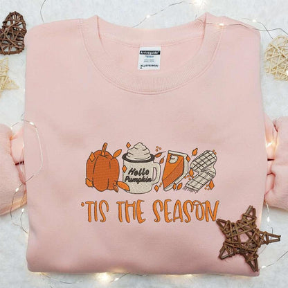 Tis The Season Fall Retro Fall Embroidered Shirt Halloween Embroidered Shirt Best Halloween Gift Ideas For Family