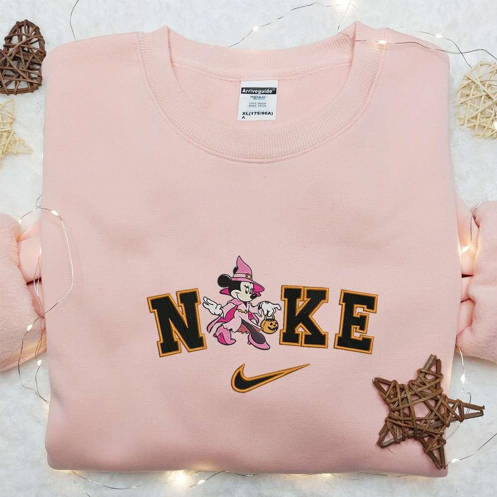 Vampire Costume Halloween Masquerade Minnie Mouse x Nike Embroidered Shirt Trick or Treat Embroidered Sweatshirt Cute Halloween Embroidered Hoodie