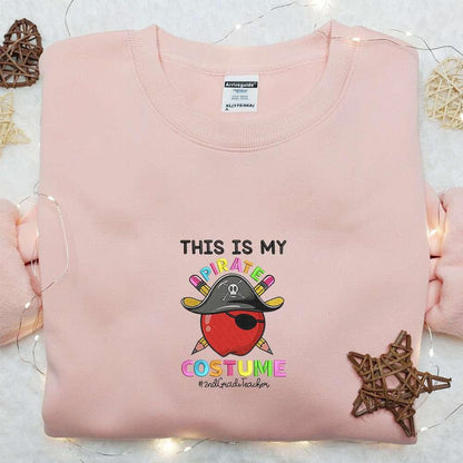 This Is My Pirate Costume Embroidered Sweatshirt Halloween Embroidered Hoodie Best Halloween Gift Ideas