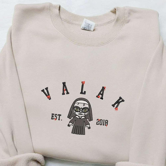 Valak Est 08 Embroidered Sweatshirt Horror Movie Embroidered Hoodie Best Halloween Gift Ideas