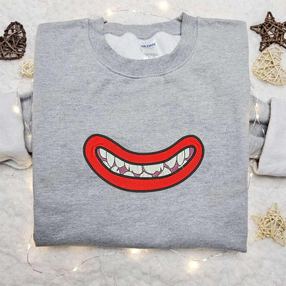 Zombie Mouth Embroidered Sweatshirt Halloween Embroidered Hoodie Best Halloween Gift Ideas