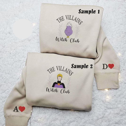 Ursula And Evil Queen Disney Villains Witch Club Embroidered Couples Shirts