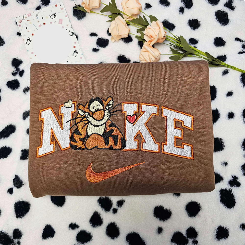 Tigger Love Heart Disney Characters Embroidered Shirt
